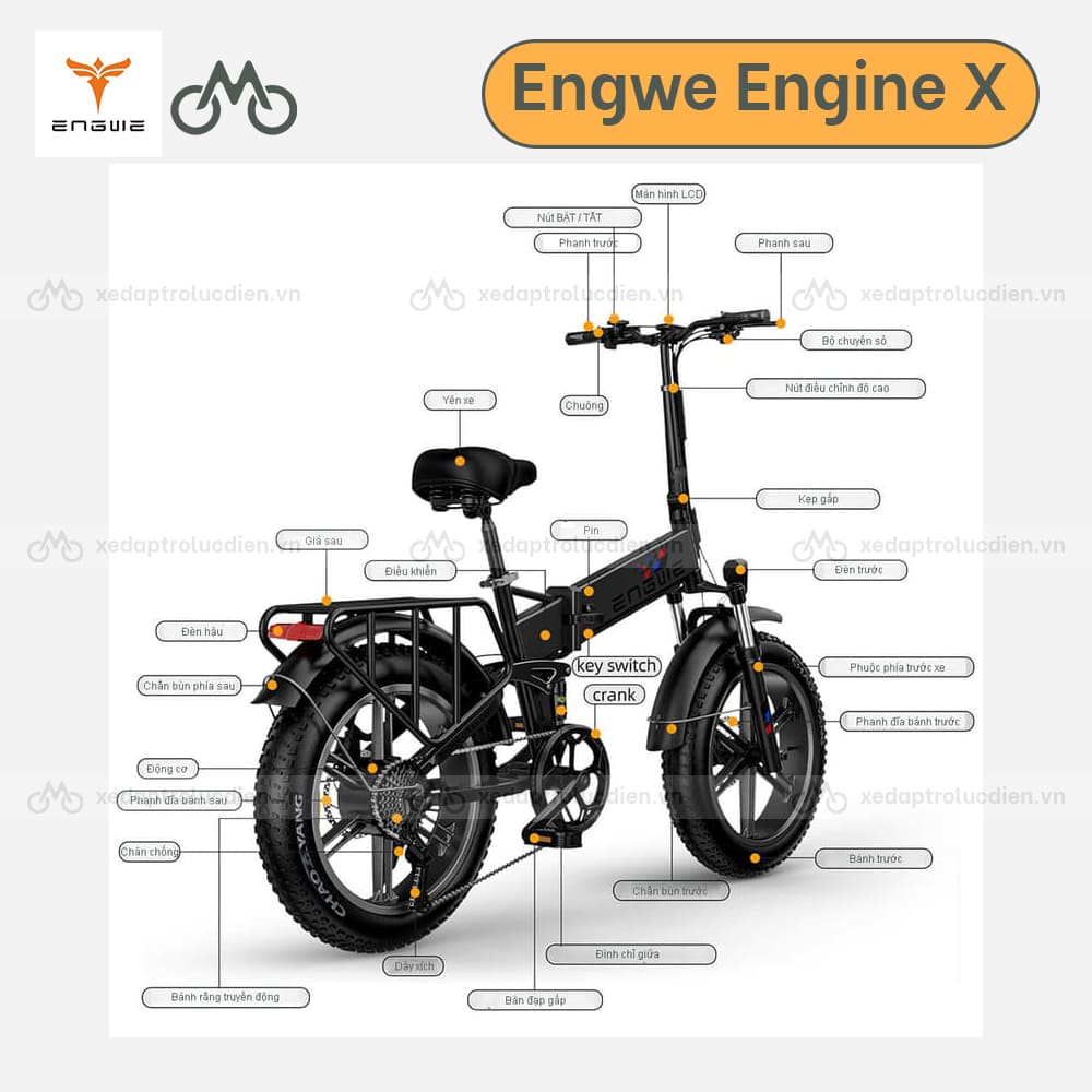Thông số kỹ thuật xe đạp trợ lực điện Engwe X 
