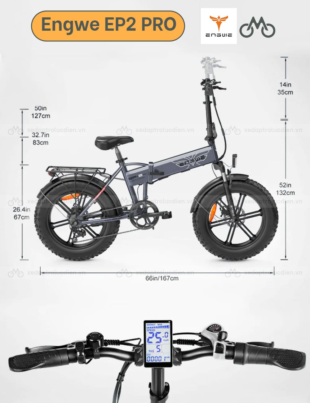 Thông số kỹ thuật xe đạp trợ lực EP2 Pro 