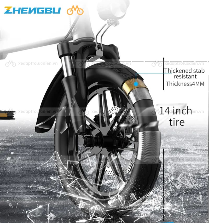 Lốp xe đạp điện trợ lực Zhengbu D6