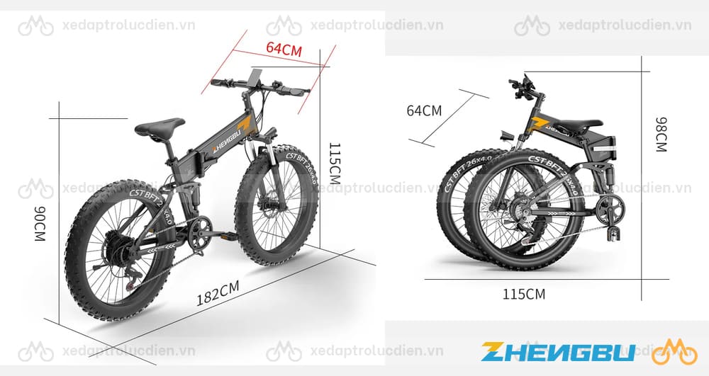 Thông số kỹ thuật xe đạp trợ lực Zhengbu 26 HMXD 