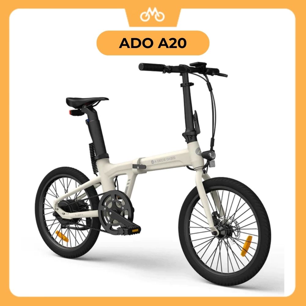 Xe đạp trợ lực điện ADO A20 trắng ngà