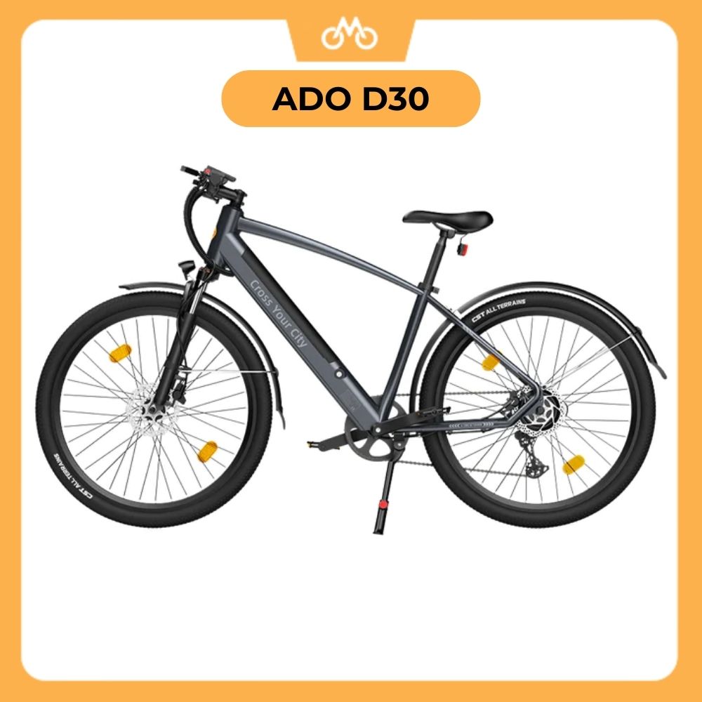 xe đạp trợ lực điện ADO D30 xám
